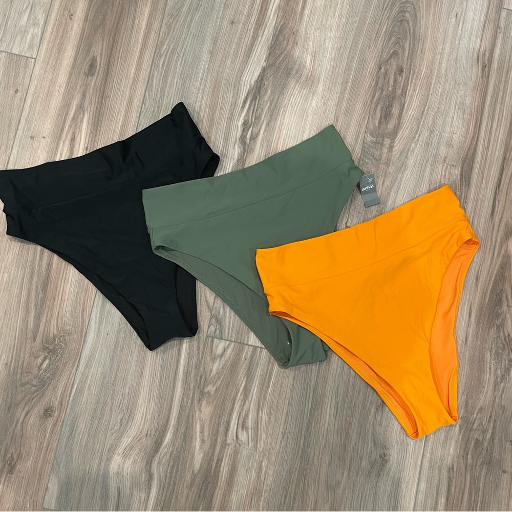 ALL NWT HIGH RISE CHEEKY AERIE SWIM BOTTOMS